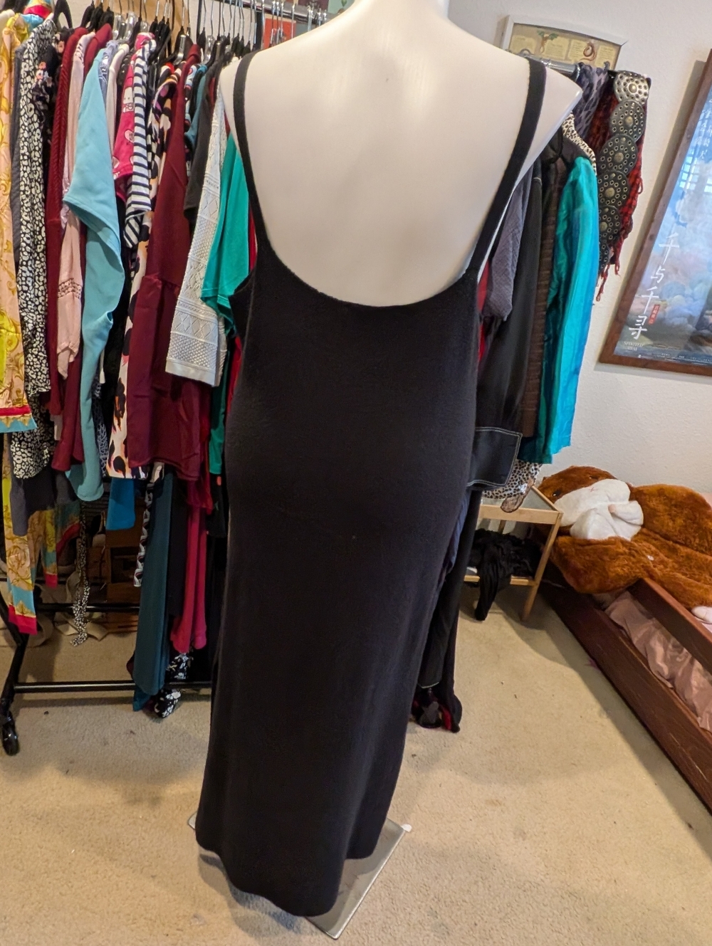 Eloquii Black Knit V-Neck Maxi Dress - Picture 5 of 7